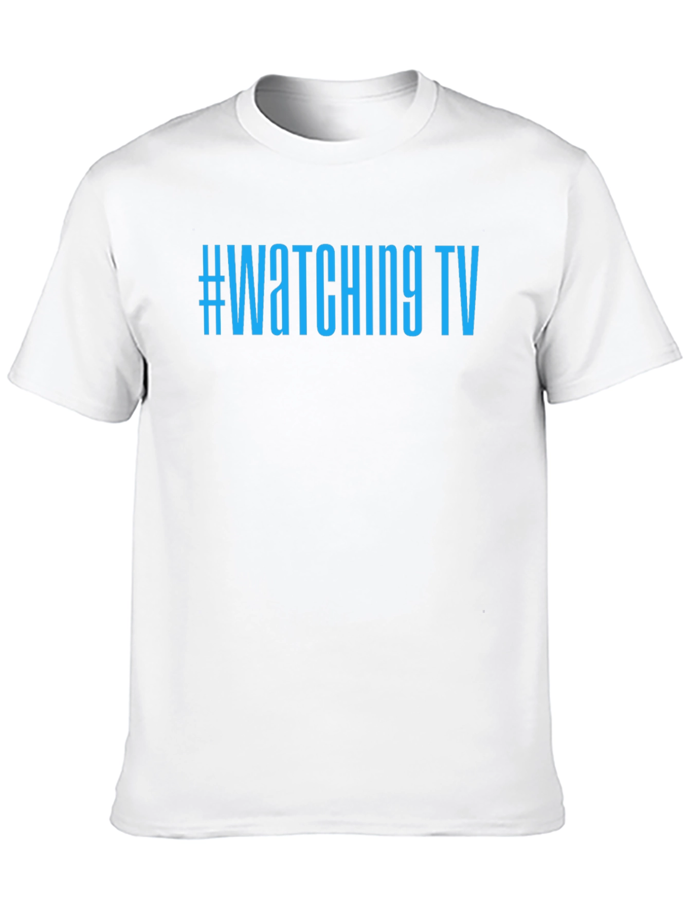 Black #Watching TV Graphic Tee - Black Cotton Comfort view 10