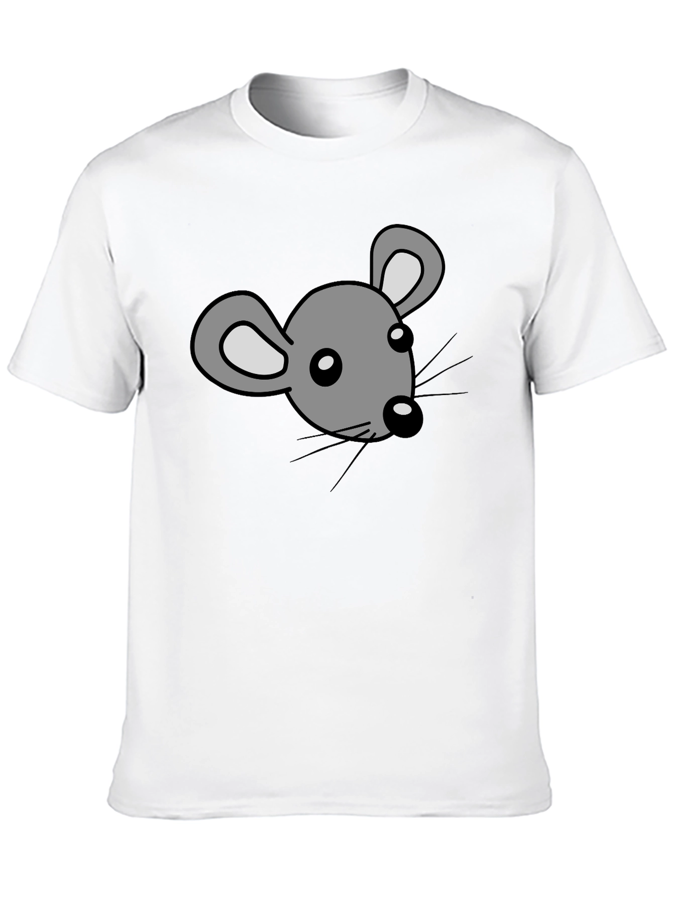 Black Cartoon Mouse Graphic Print Black T-Shirt view 10