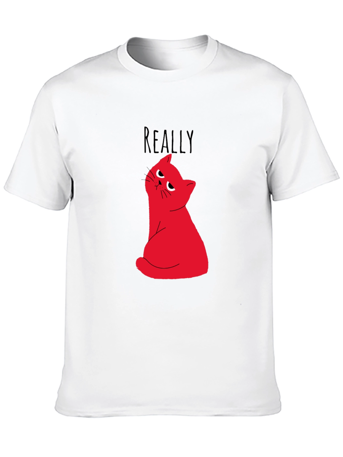 Black Really Cat Graphic Tee - Funny Cat Lover Shirt view 10