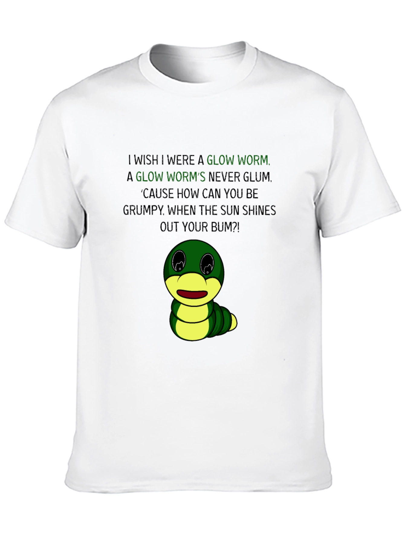 Black Glow Worm Graphic Tee - Shine Your Bum! view 10