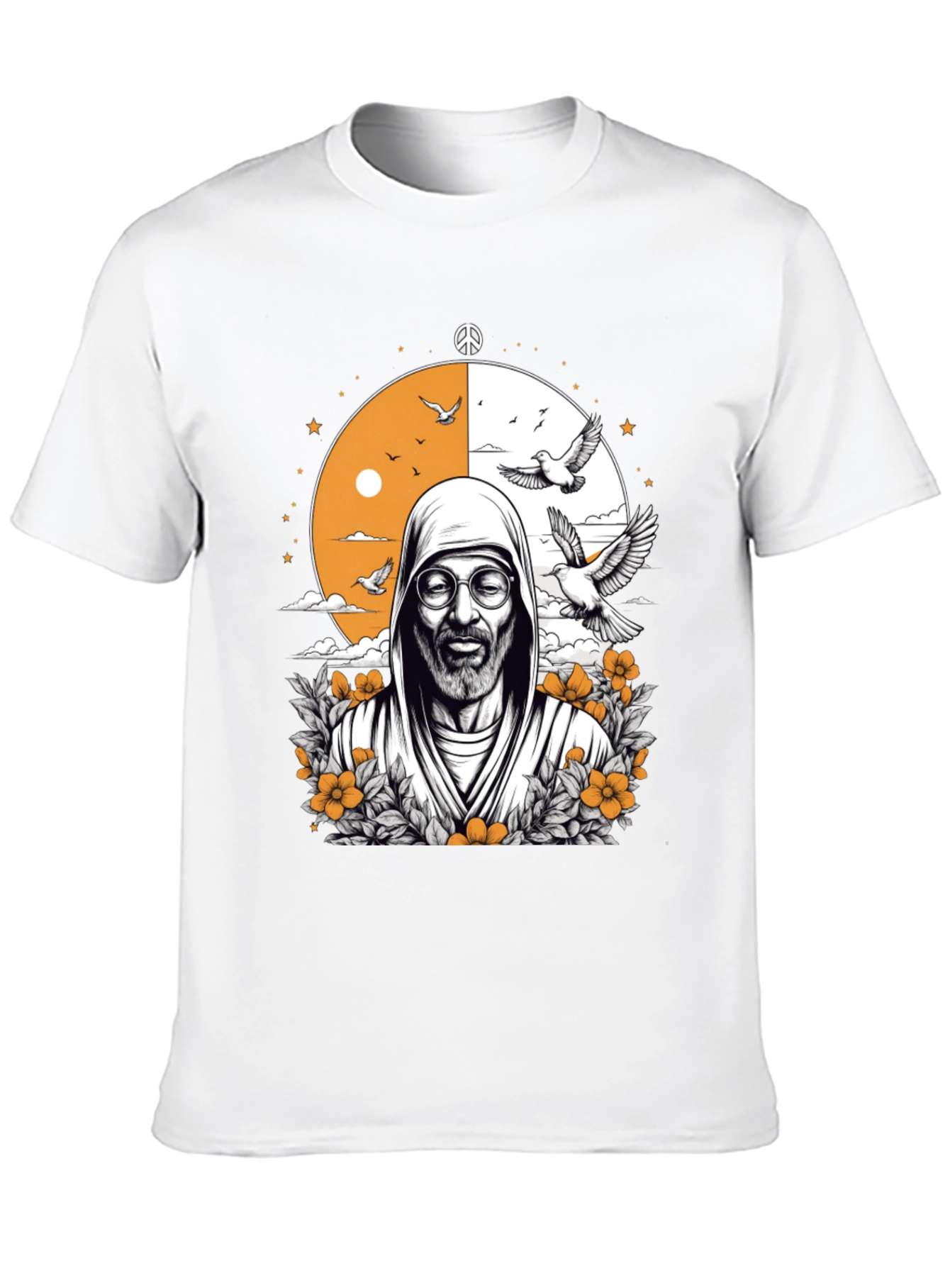 Black Peace & Wisdom Graphic T-Shirt - Black view 10