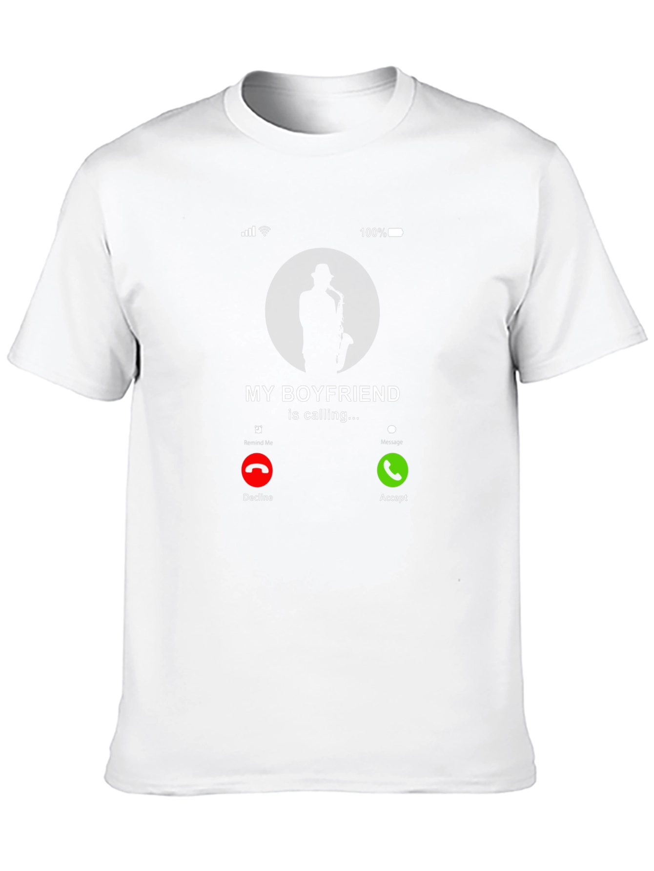 Black My Boyfriend is Calling Saxophone T-Shirt view 10
