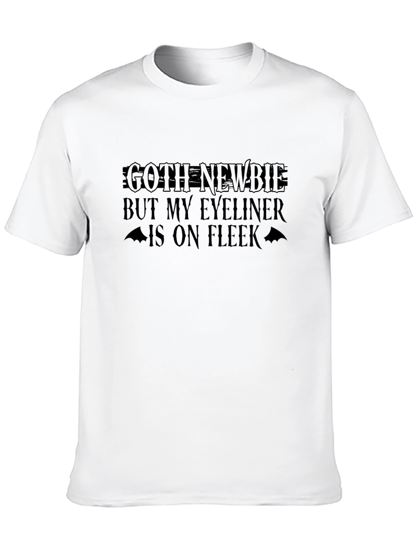 Black Goth Newbie Eyeliner Fleek Graphic Tee view 10