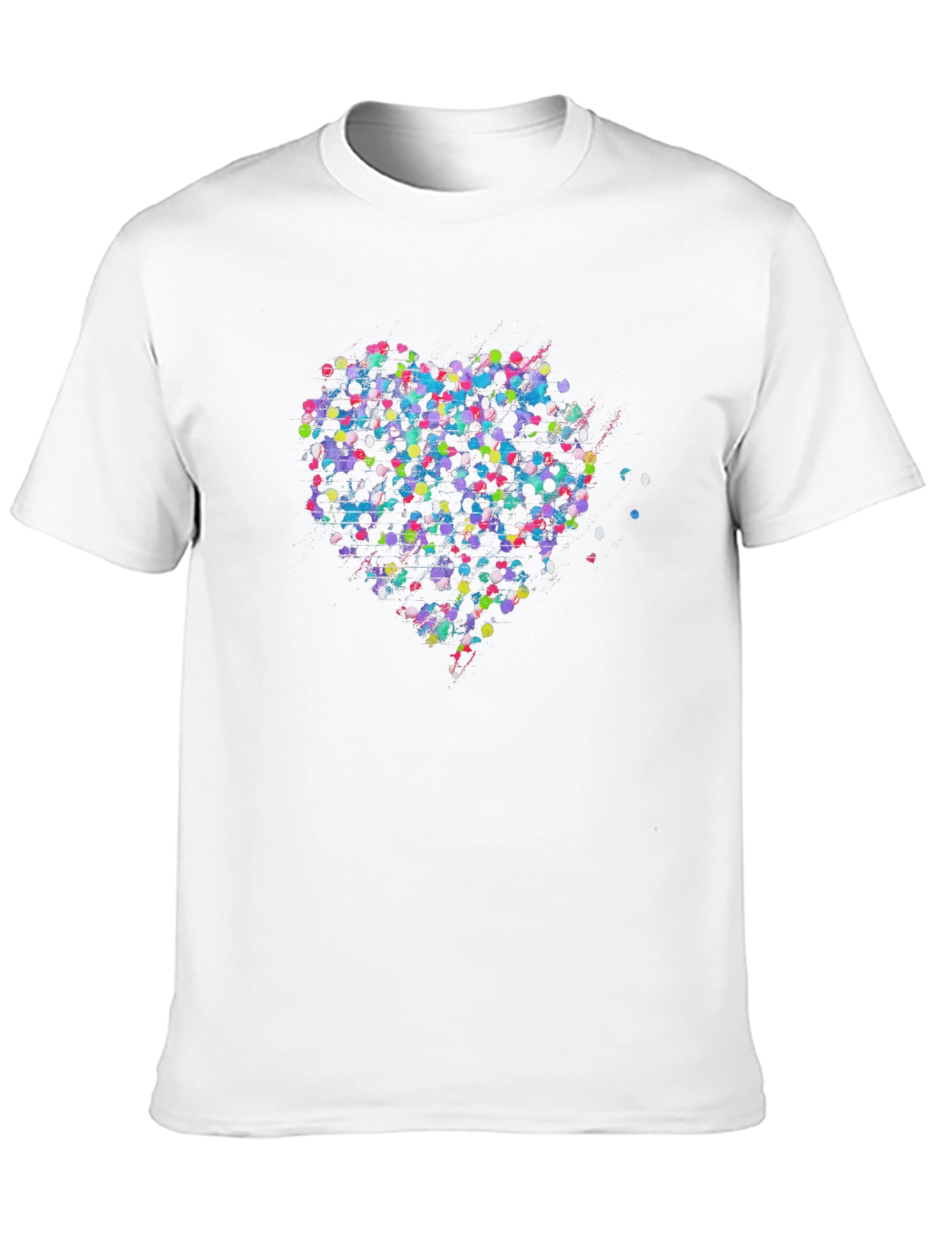 Black Colorful Heart Graphic Black T-Shirt view 10