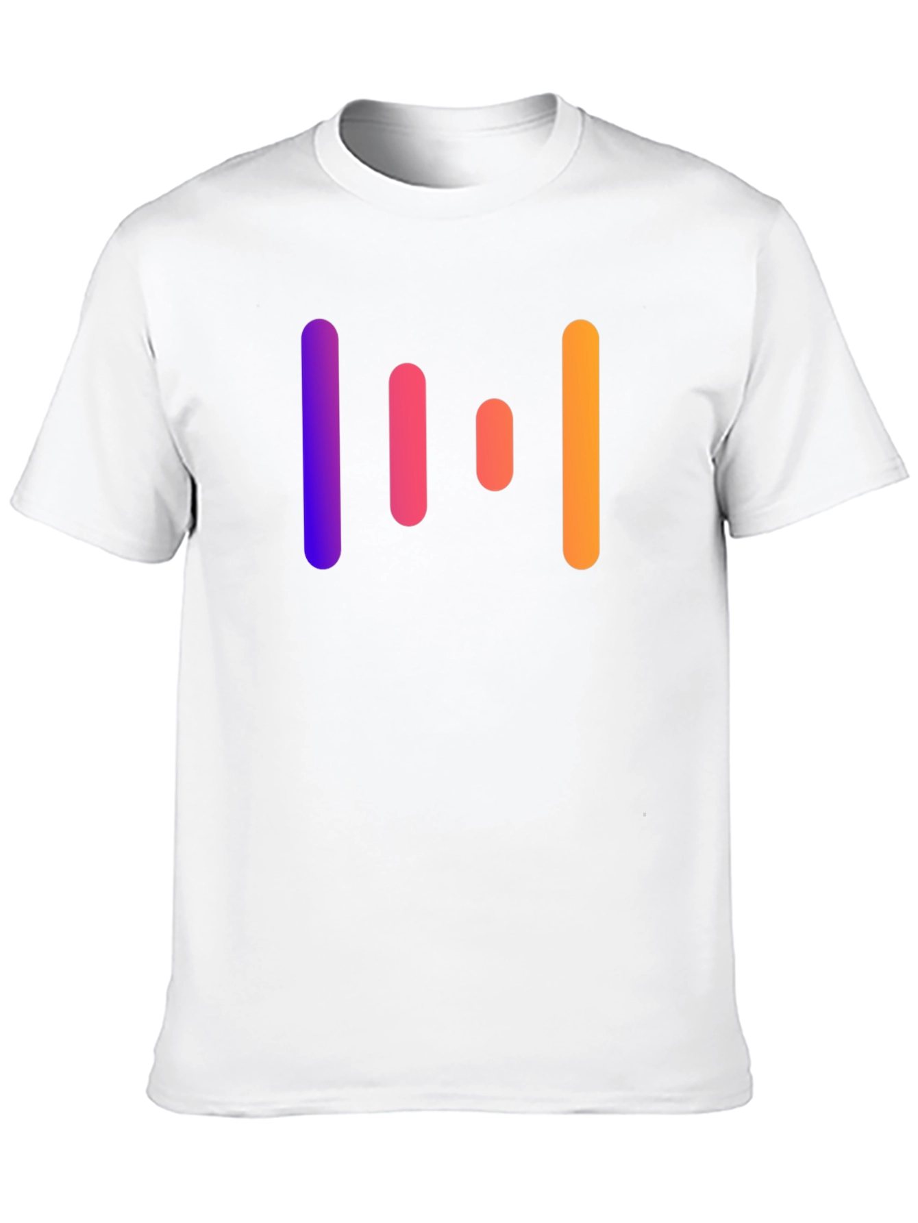 Black Gradient Stripe Graphic Black T-Shirt view 10