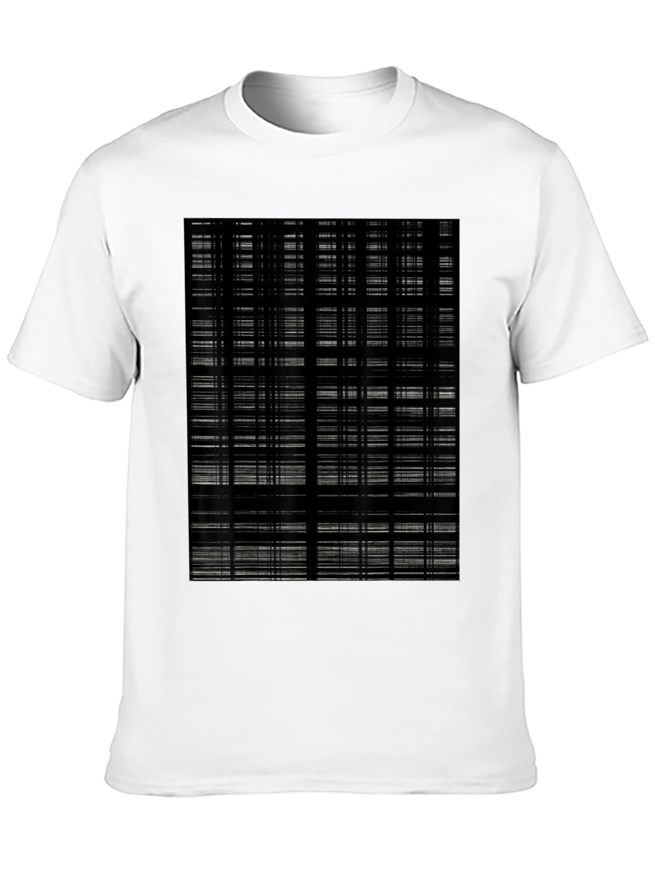 Black Modern Grid T-Shirt - Abstract Design view 10