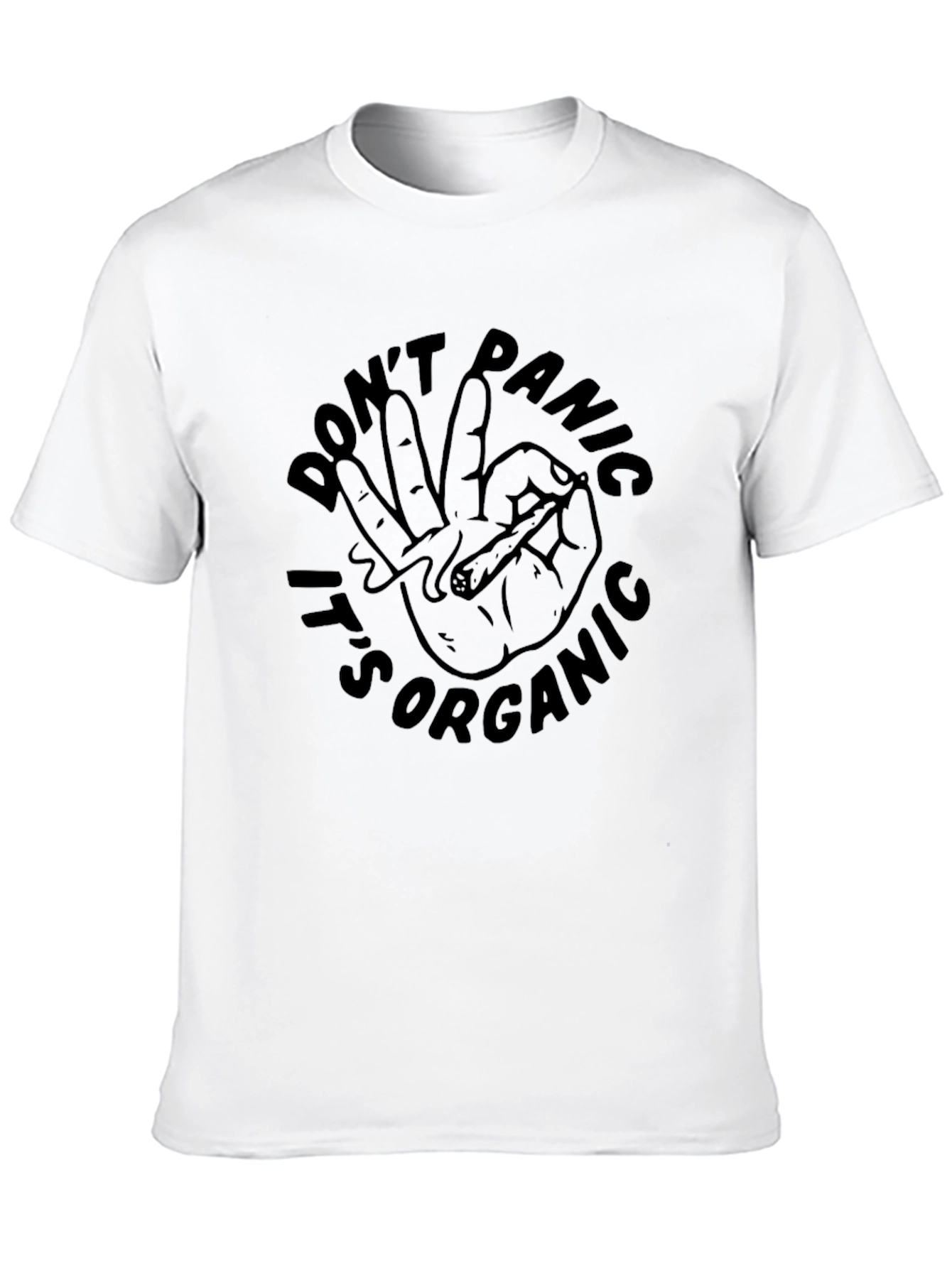 Black Don't Panic It's Organic Tee view 10