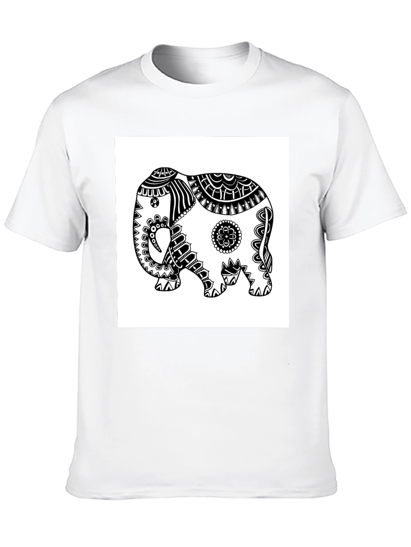 Black Elephant Graphic Tee - Black Casual T-Shirt view 10