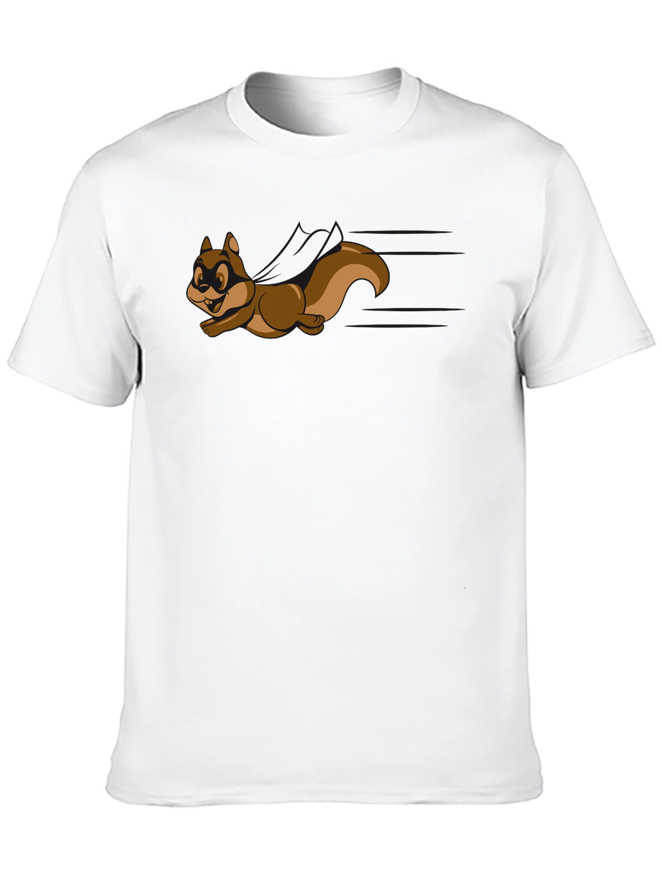 Black Cartoon Squirrel Graphic Tee - Black Crew Neck Shirt view 10