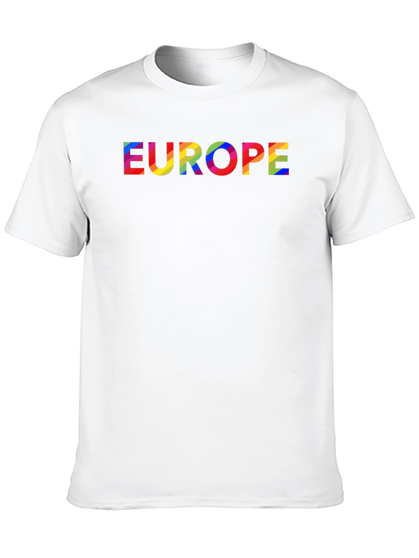 Black Europe Rainbow Text Black T-Shirt view 10