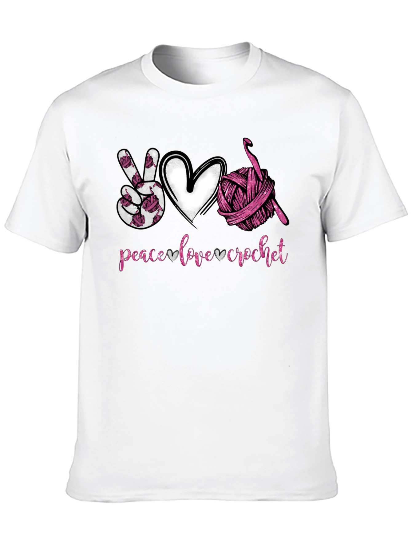 Black Peace Love Crochet T-Shirt - Hobbyist Gift view 10