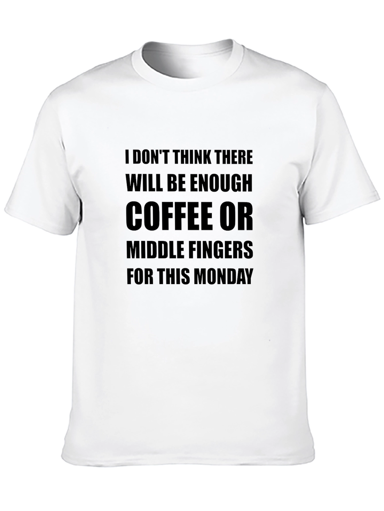 Black Monday Mood T-Shirt - Coffee & Middle Fingers view 10
