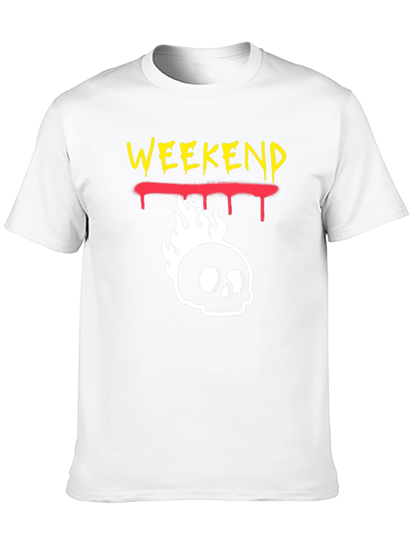 Black Weekend Skull Flame Graphic Tee - Black view 10
