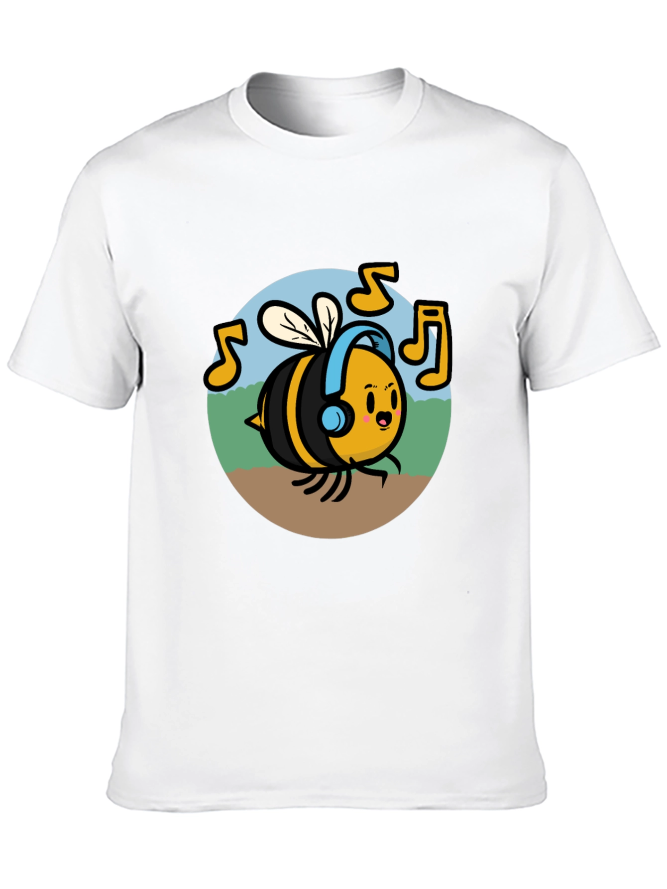 Black Musical Bee Graphic Tee - Black Cotton T-Shirt view 10