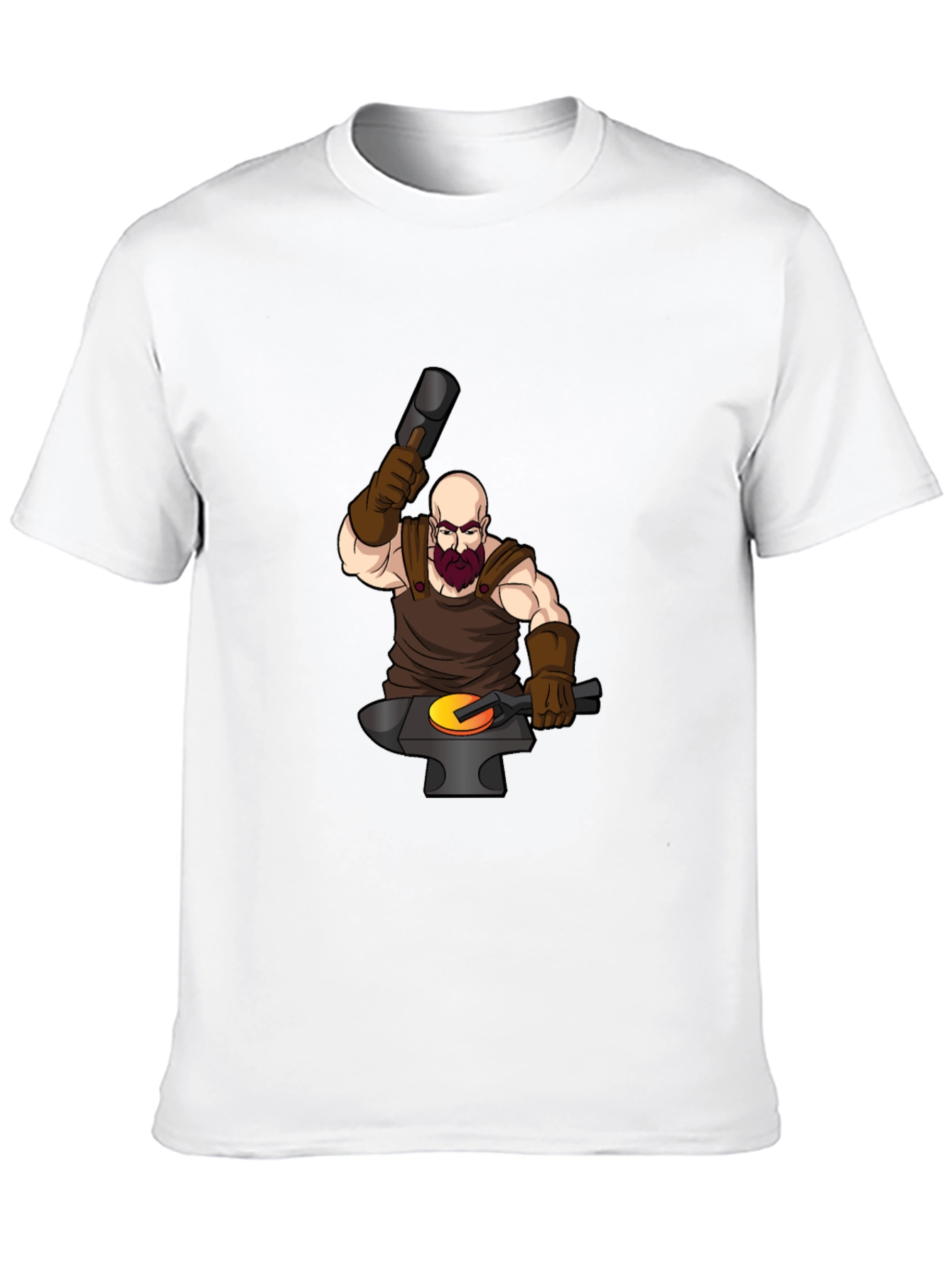 Black Blacksmith Cartoon Graphic Tee view 10