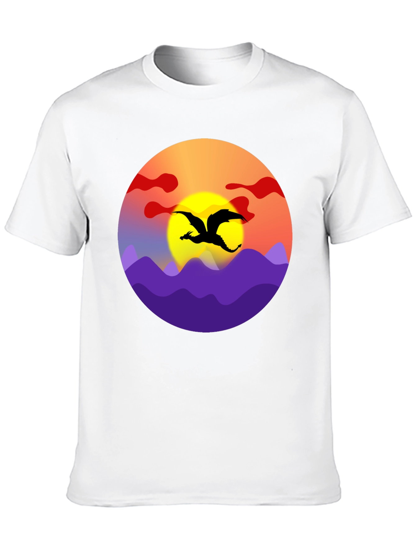 Black Dragon Sunset Graphic Tee - Black Cotton Blend view 10