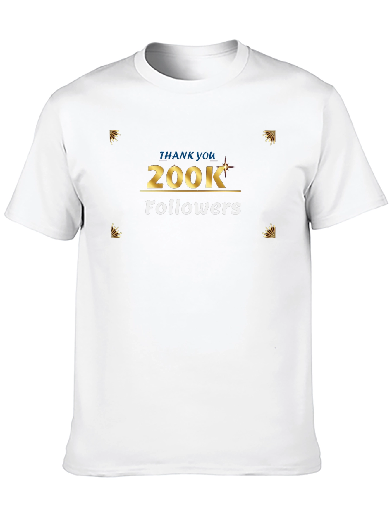 Black 200K Followers Celebration T-Shirt view 10