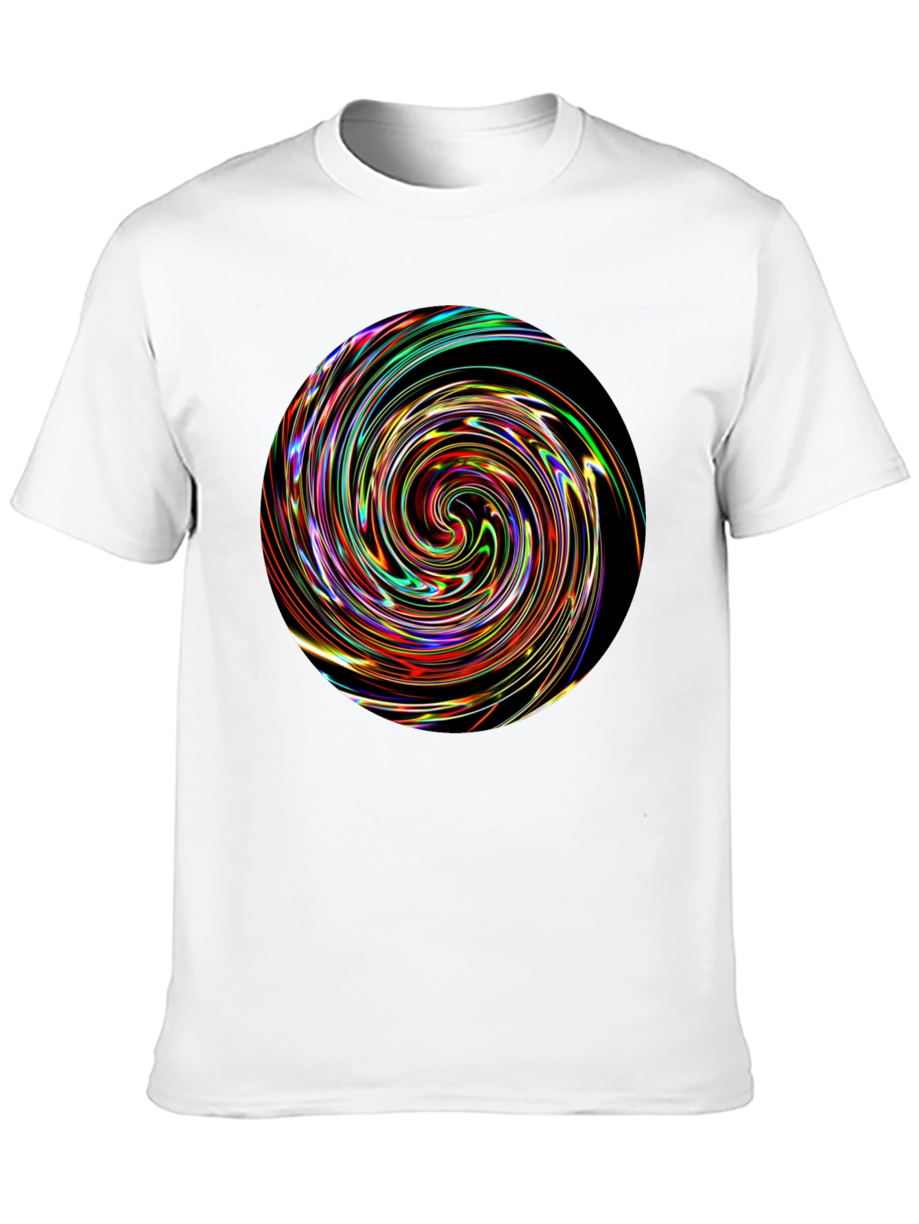 Black Vortex Swirl Graphic Black T-Shirt view 10