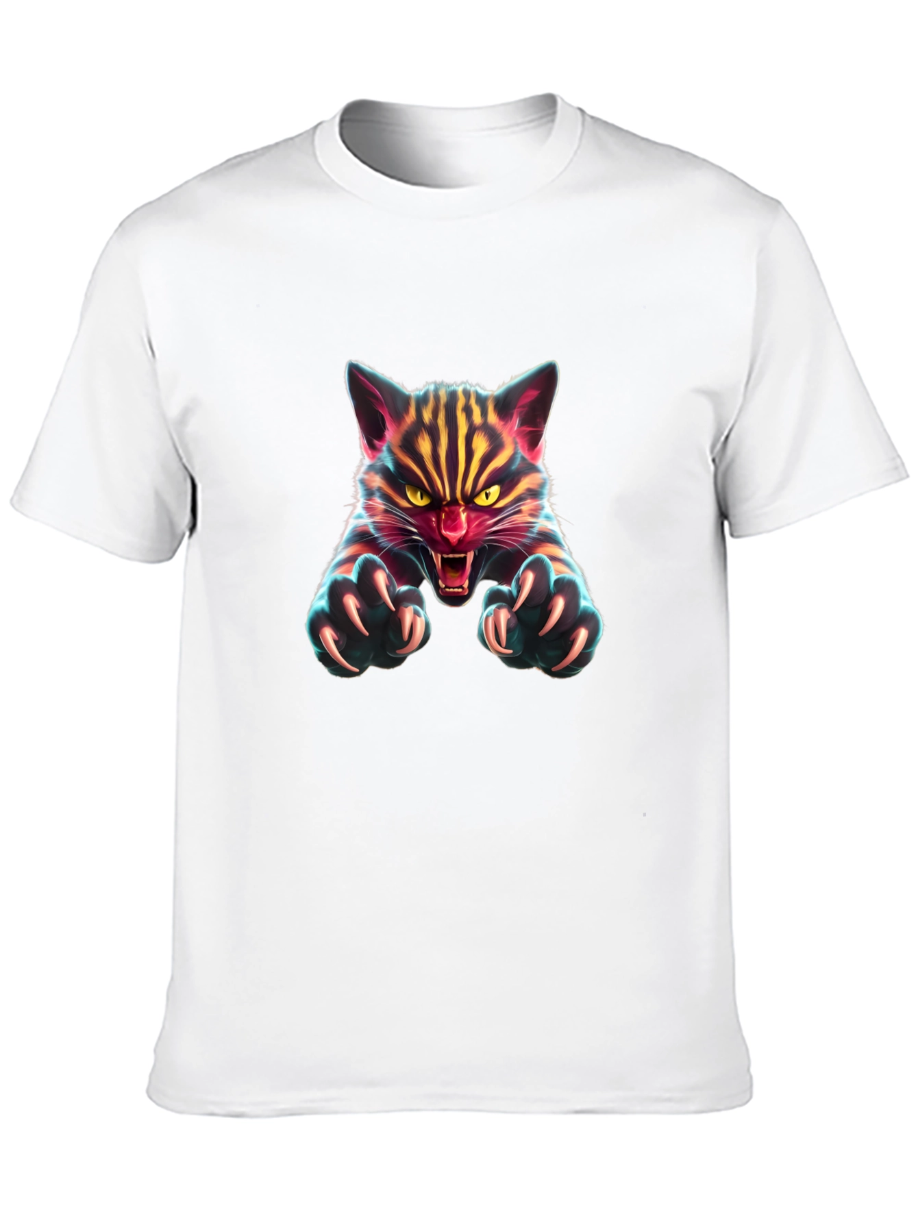Black Fierce Feline Graphic Tee - Men's Black T-Shirt view 10