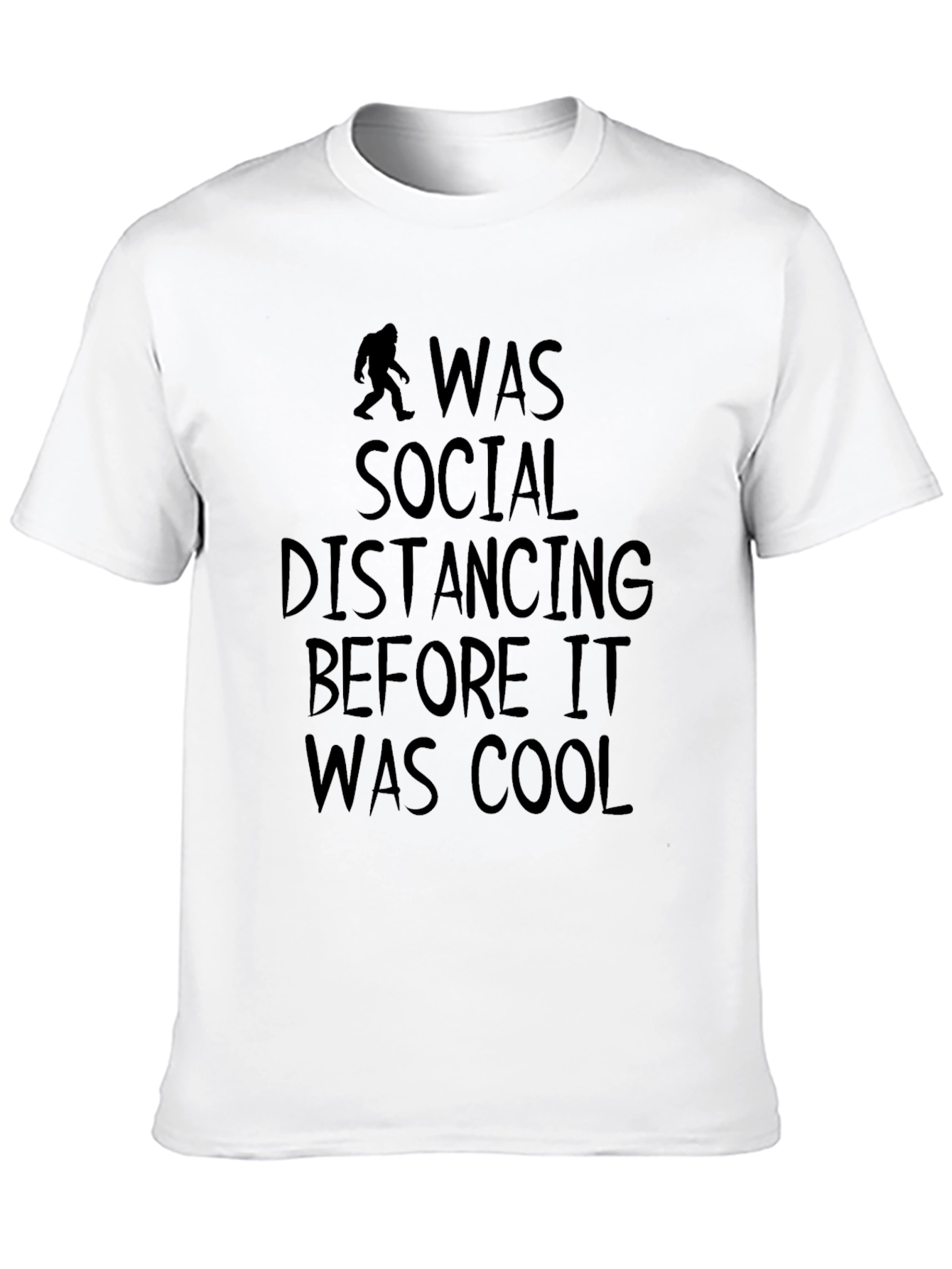 Black Social Distancing Bigfoot Graphic Tee - Black view 10