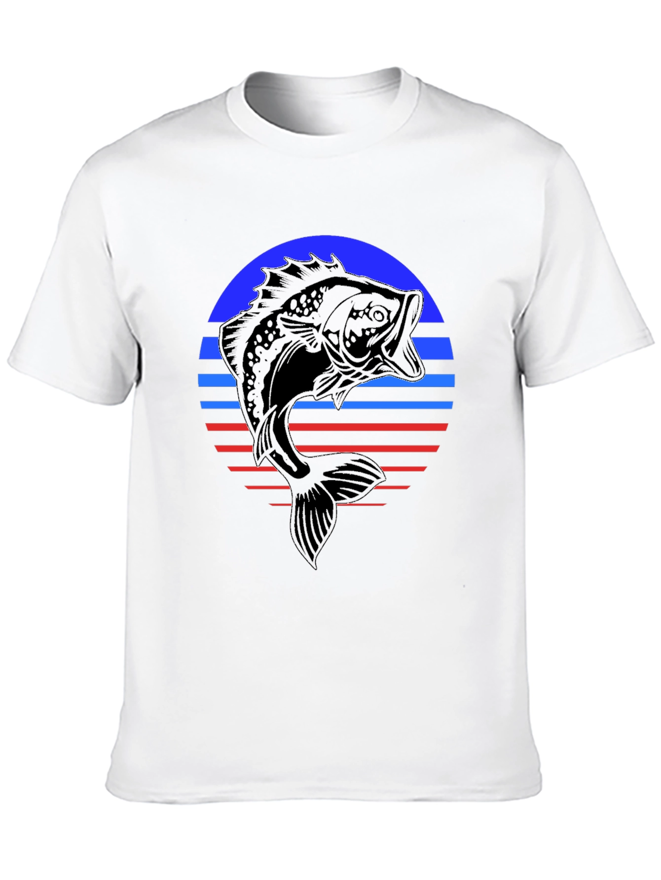 Black Retro Bass Fishing T-Shirt view 10