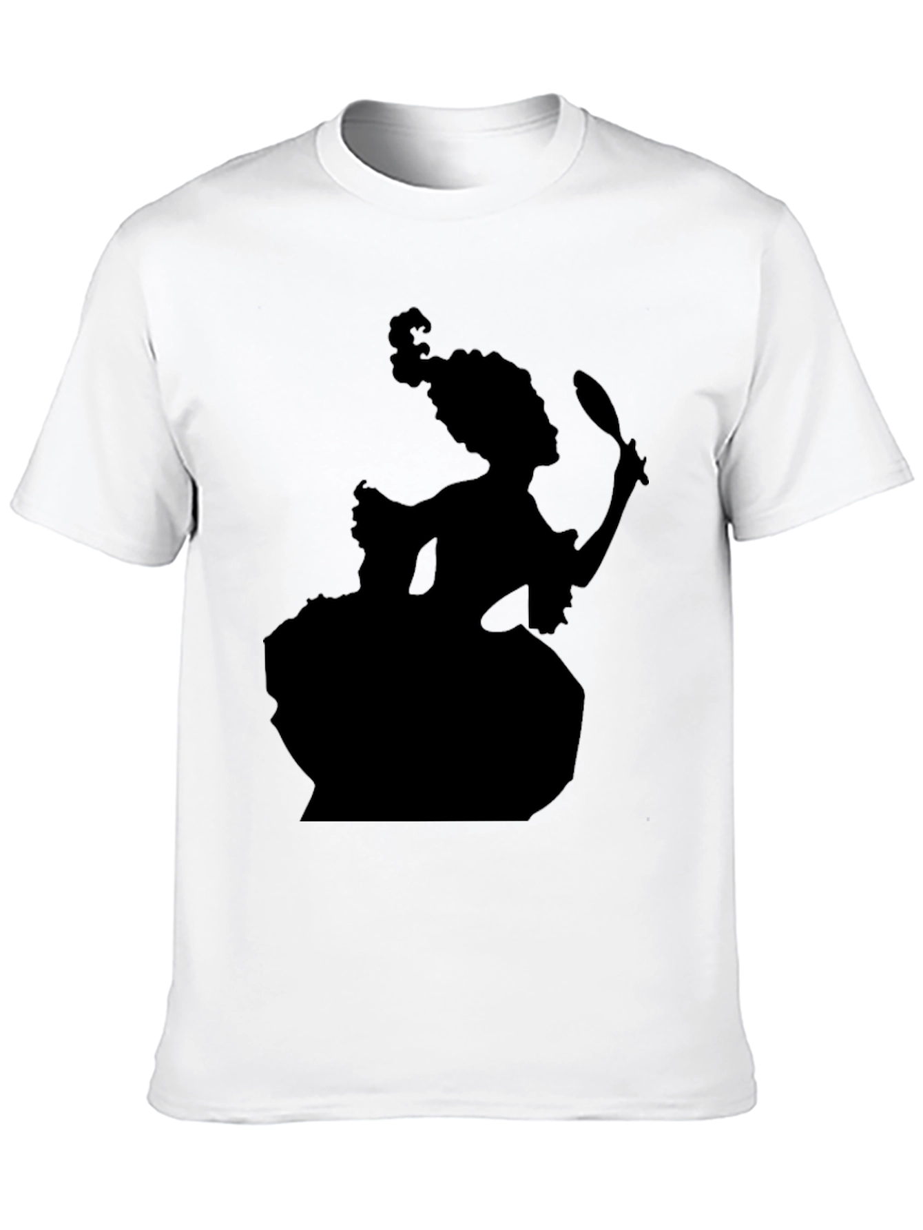 Black Silhouette Rococo Lady T-Shirt - Black view 10