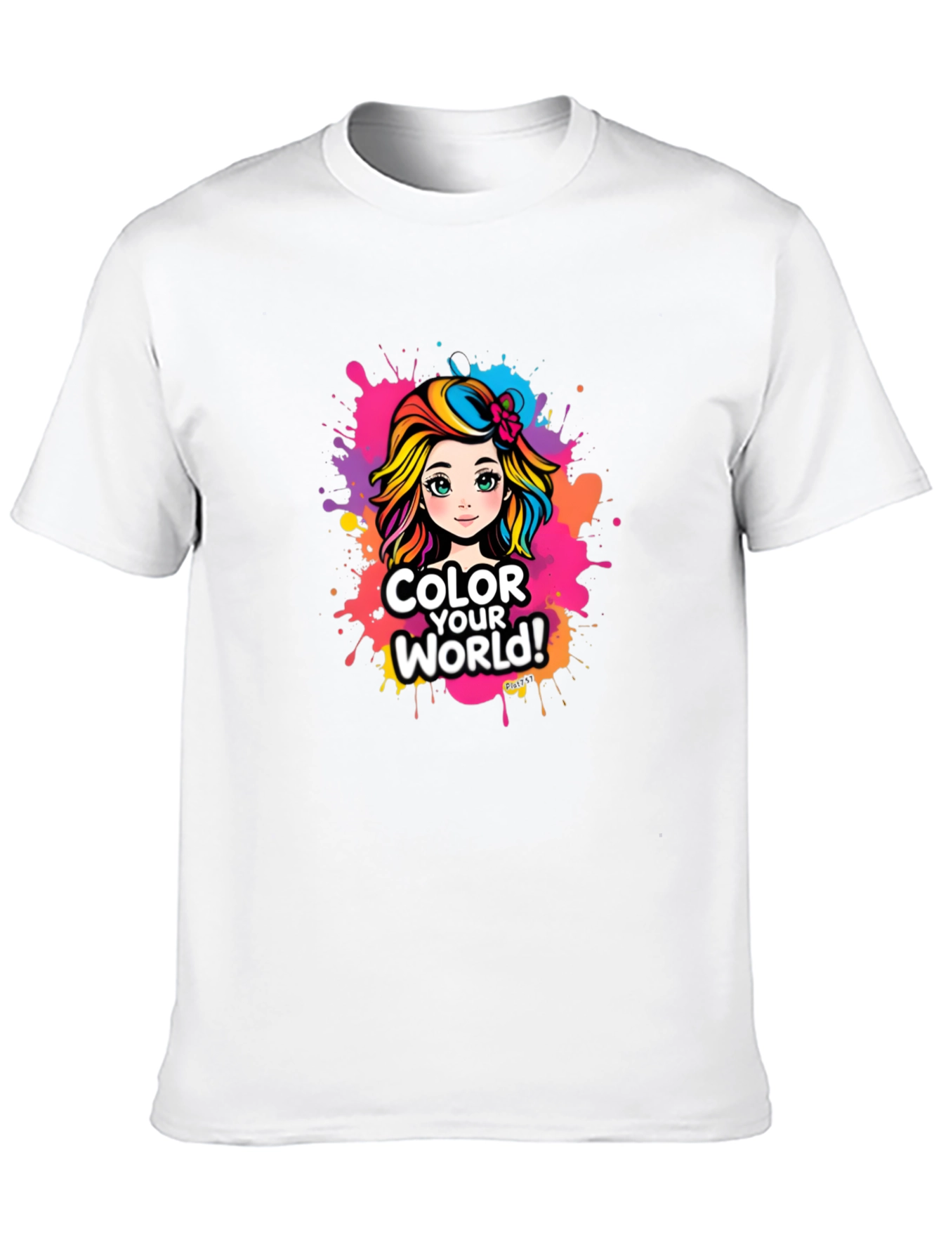 Black Colorful World T-Shirt - Fun Graphic Tee view 10