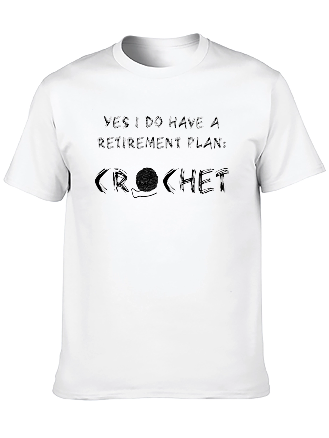 Black Crochet Retirement Plan T-Shirt - Funny Knit Hobby Tee view 10