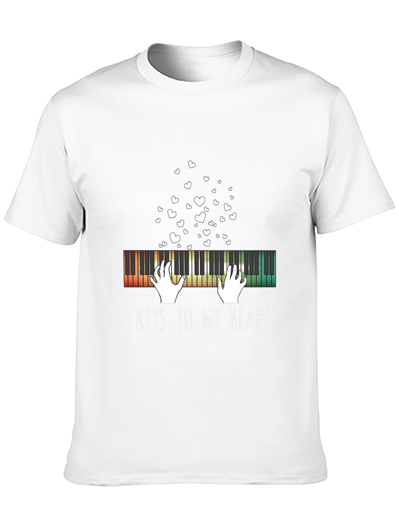 Black Piano Keys to My Heart Graphic Tee - Black view 10