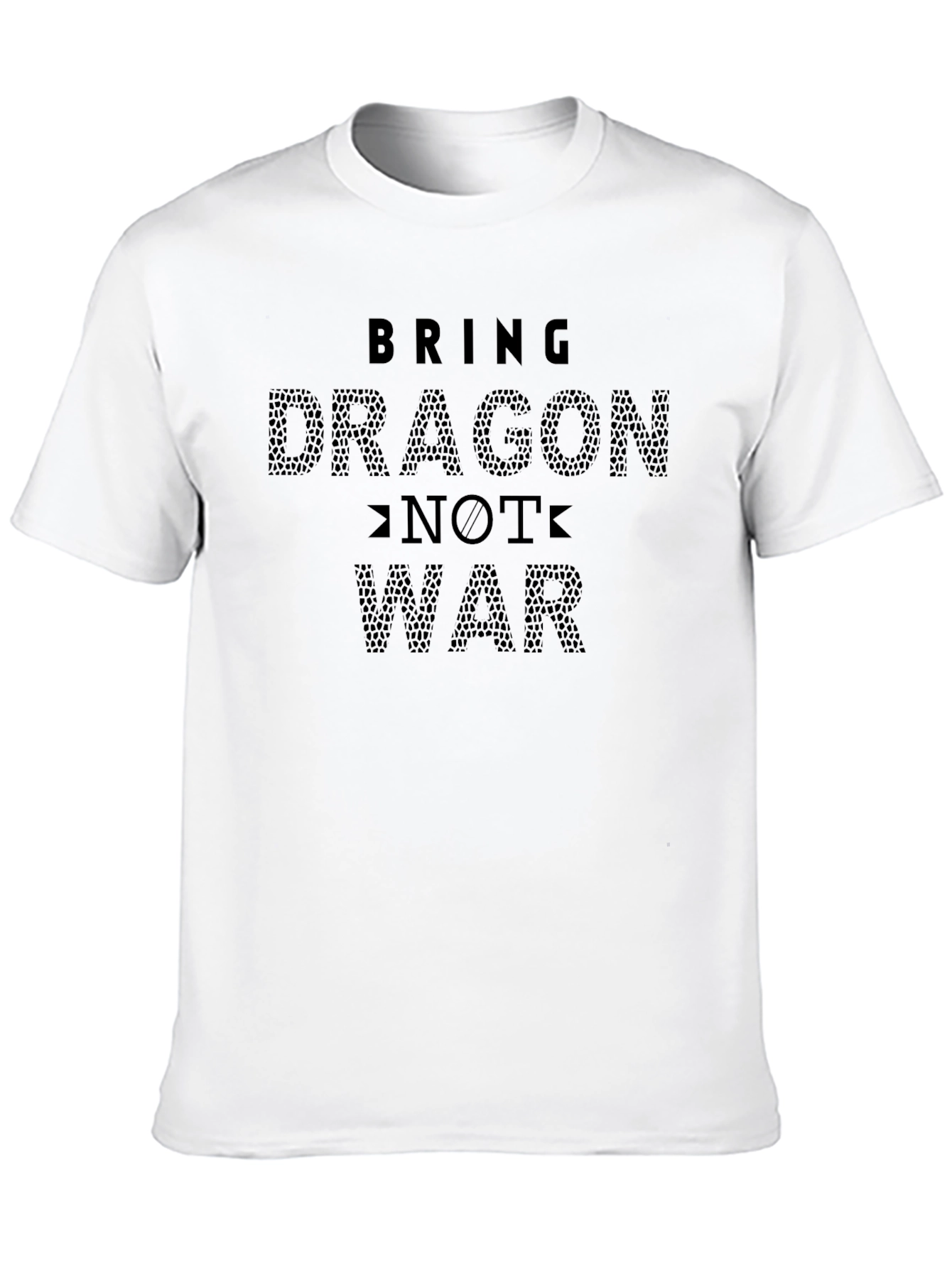Black Bring Dragon Not War Black Graphic T-Shirt view 10