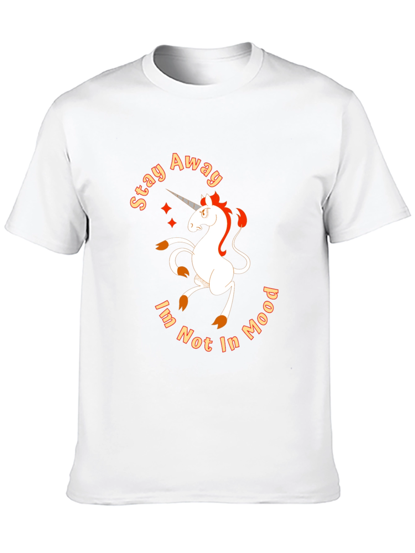 Black Stay Away Unicorn Tee - Funny Mood Shirt view 10