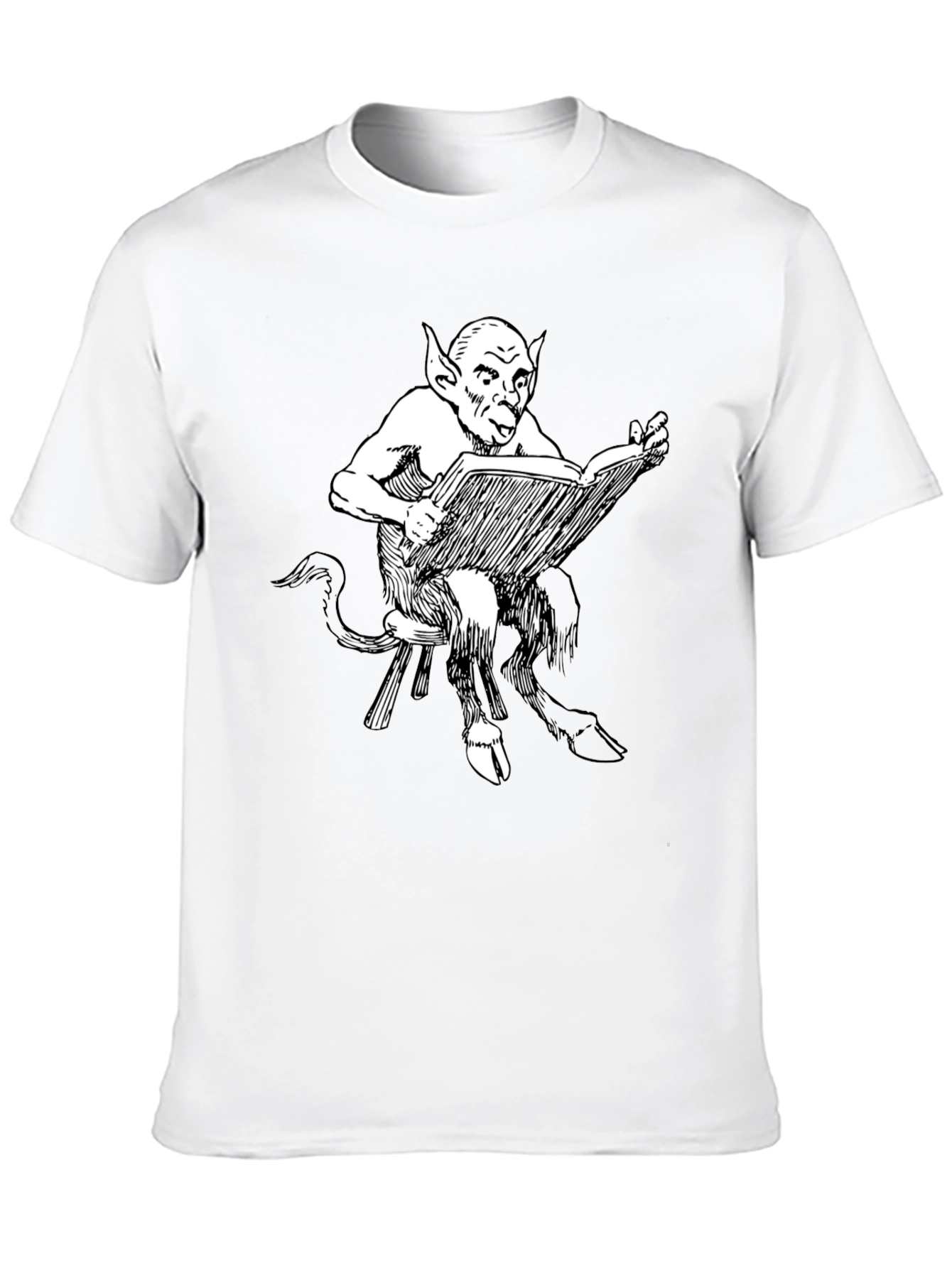 Black Satyr Reading Book Black T-Shirt view 10