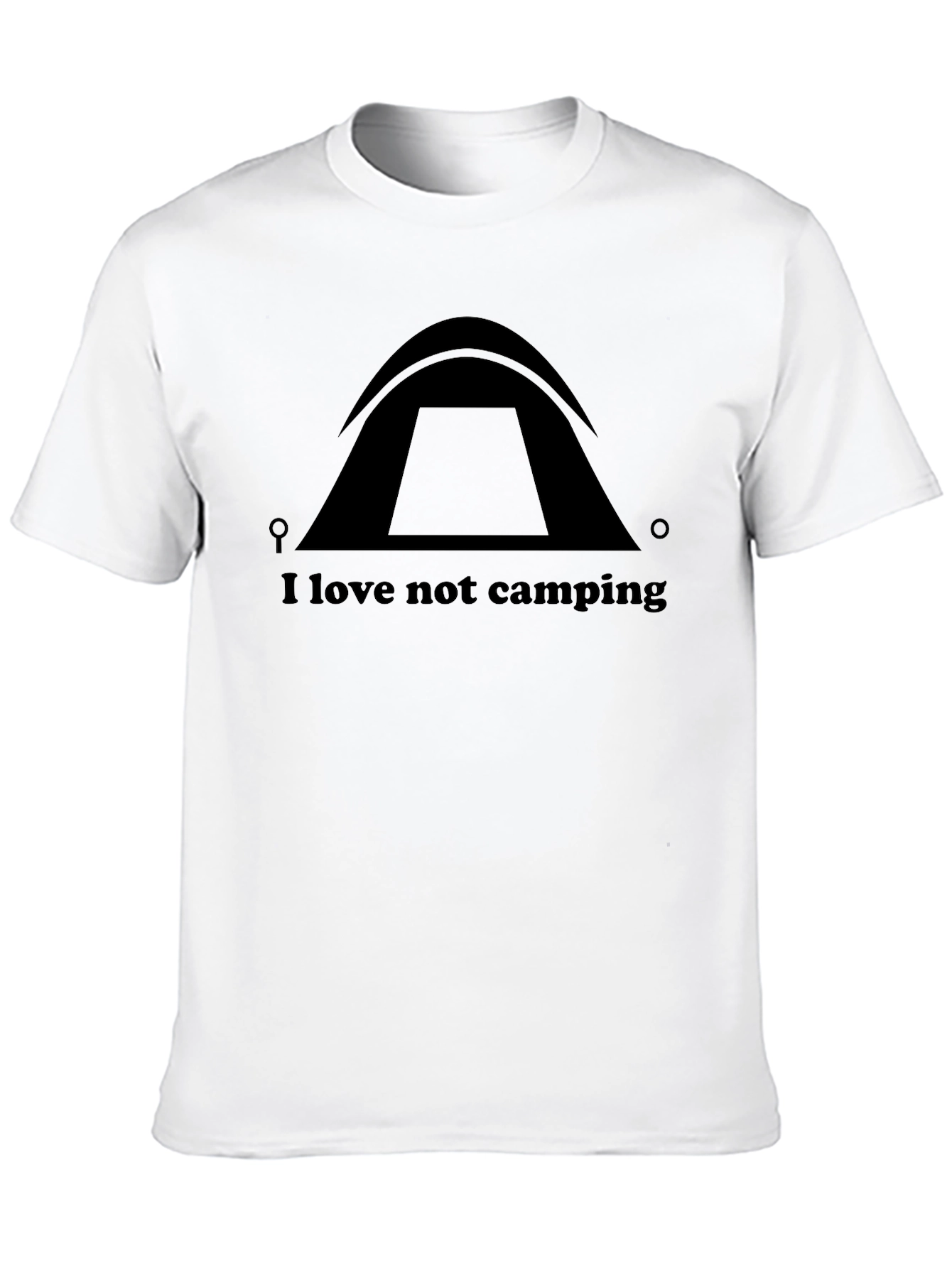 Black I Love Not Camping T-Shirt - Funny Outdoor Graphic Tee view 10