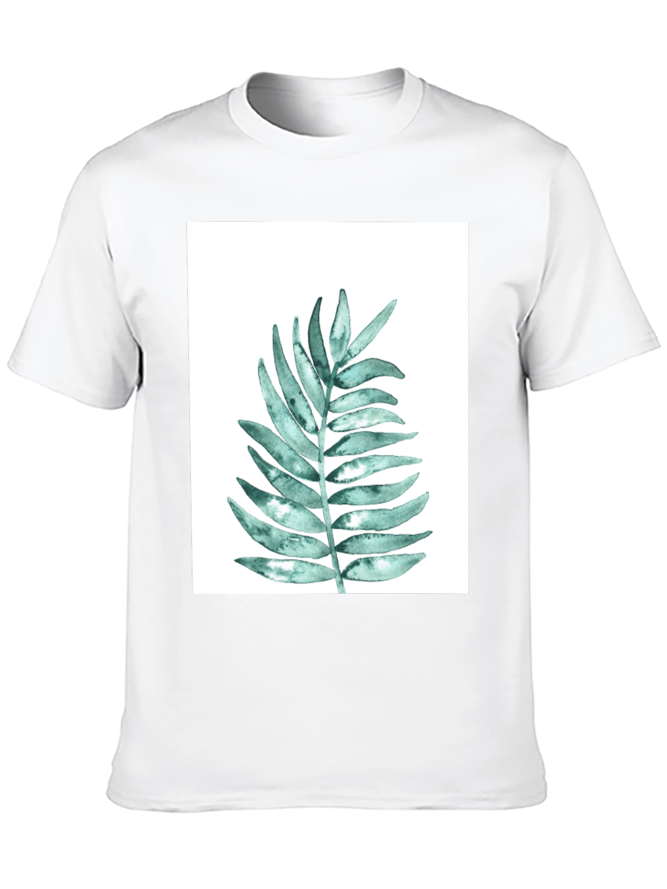 Black Botanical Leaf Print Black T-Shirt view 10