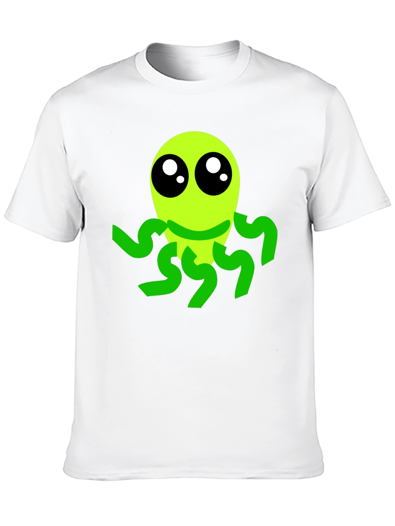 Cute Alien Graphic Tee - Black Casual T-Shirt - 10