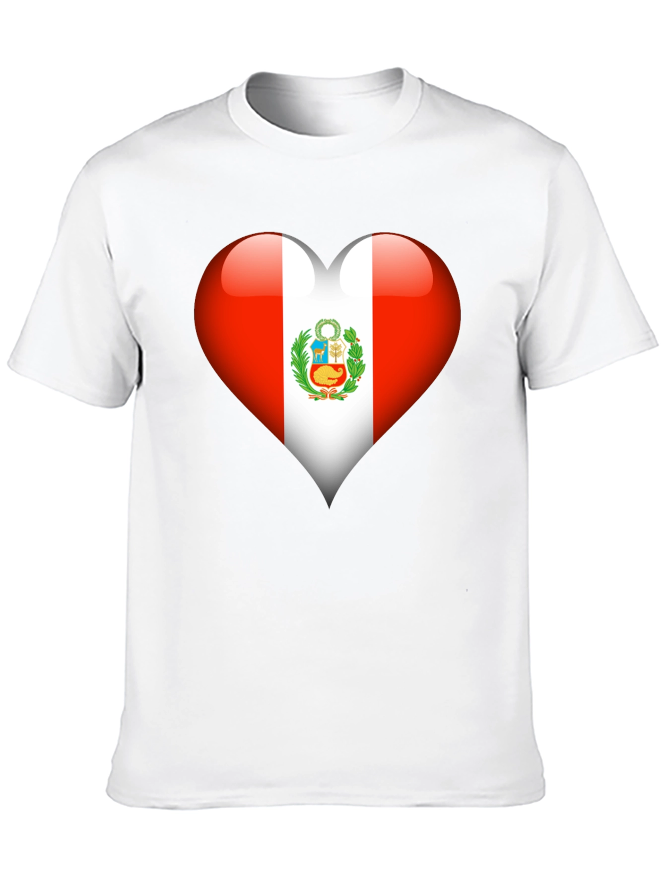 Black Peru Flag Heart T-Shirt - Show Your Pride view 10