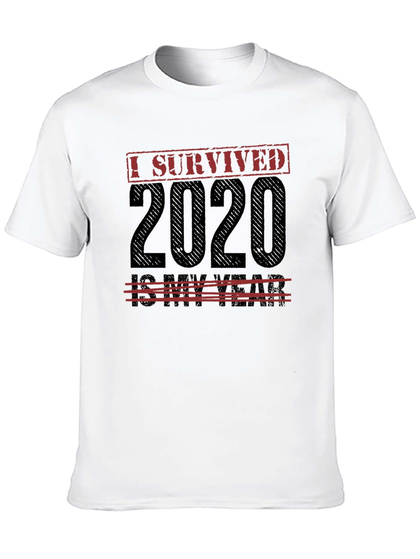 Black I Survived 2020 Men's Black T-Shirt view 10