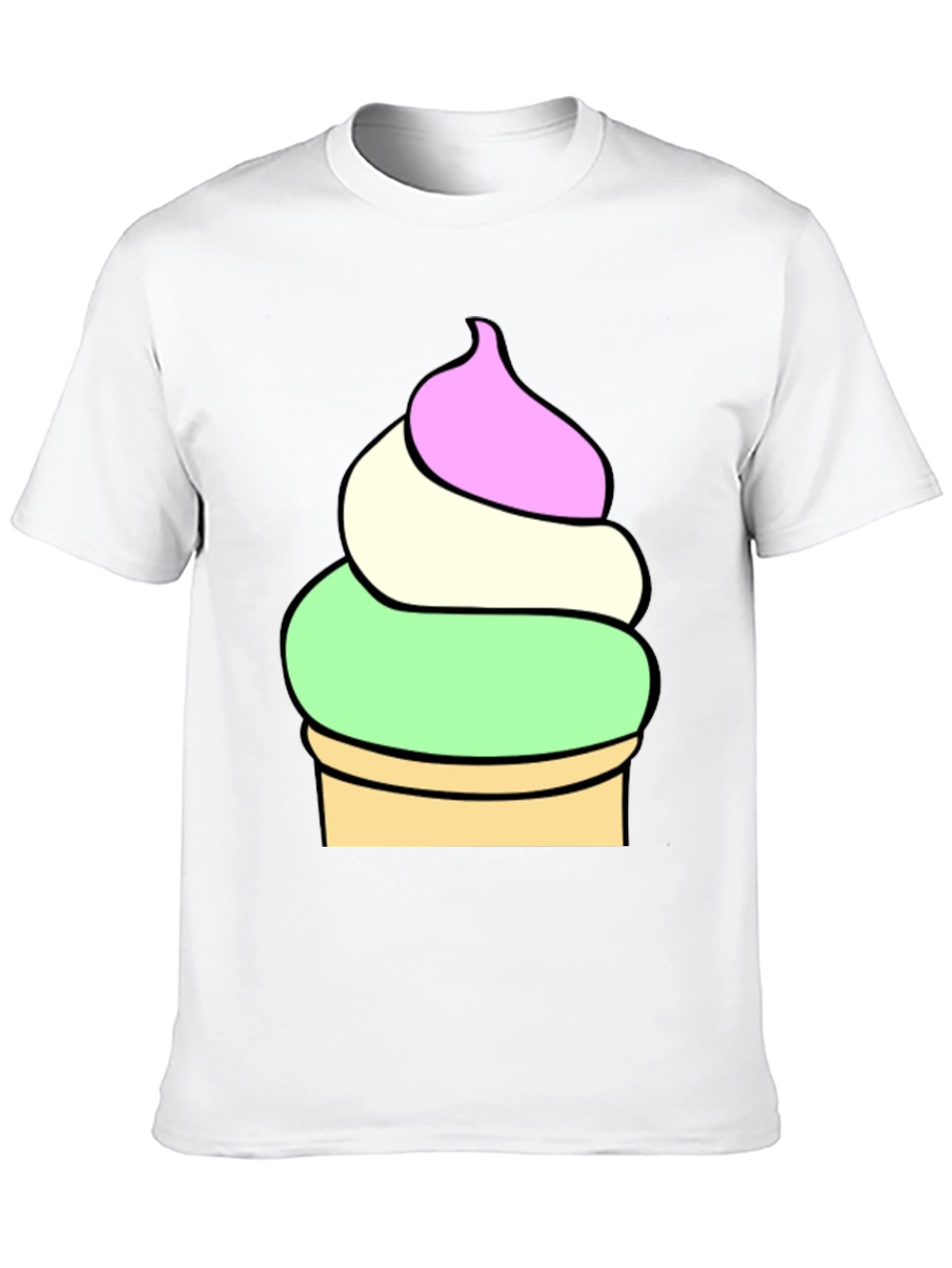 Black Ice Cream Cone Graphic Tee - Soft Cotton Blend view 10