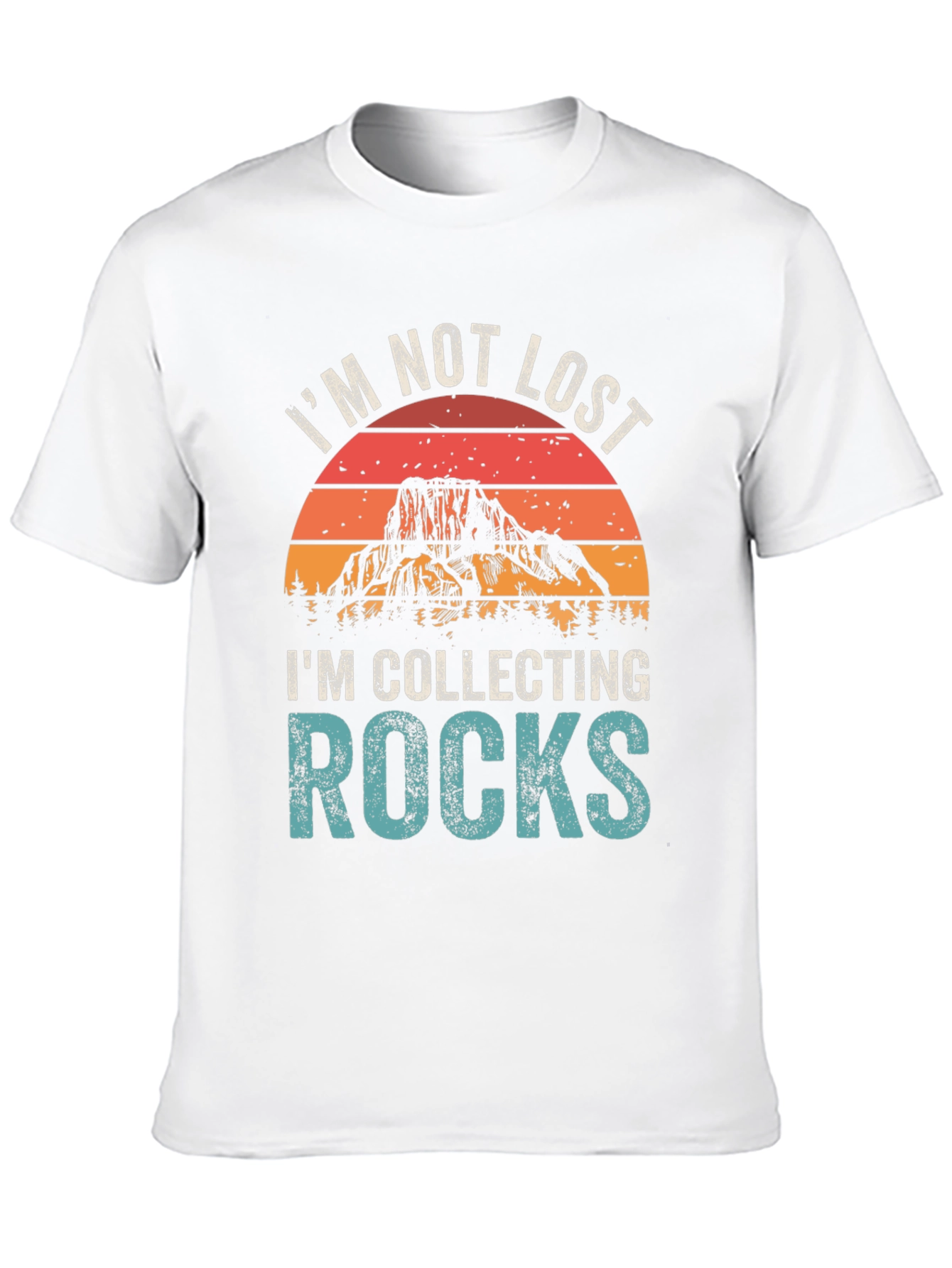 Black I'm Not Lost I'm Collecting Rocks T-Shirt view 10