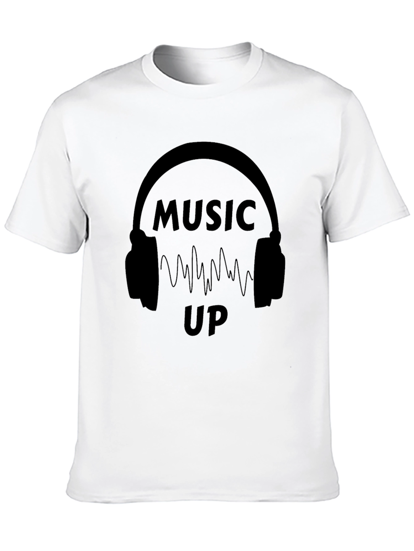 Black Music Up Black Graphic T-Shirt view 10