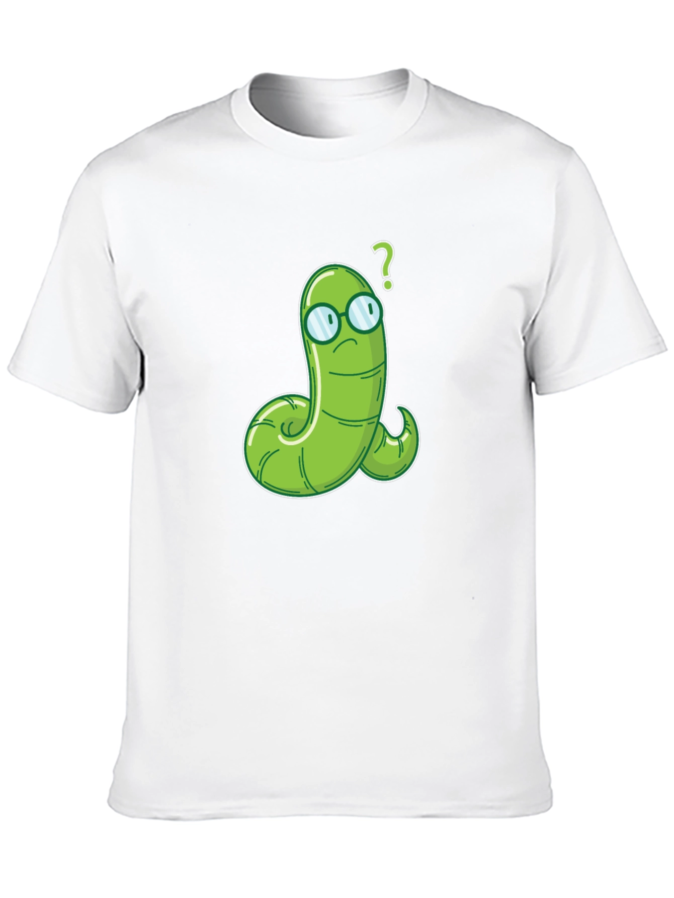 Black Worm with Glasses Graphic Tee - Funny Cartoon T-Shirt view 10