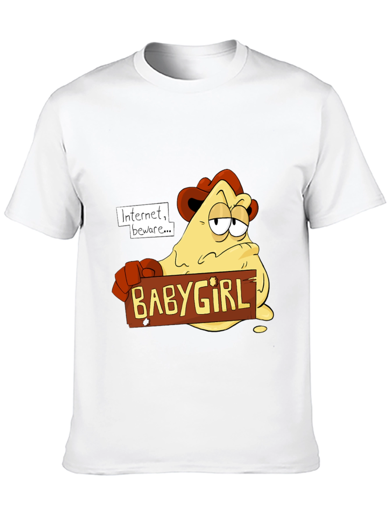 Black Funny 'Internet Beware' Cartoon T-Shirt view 10