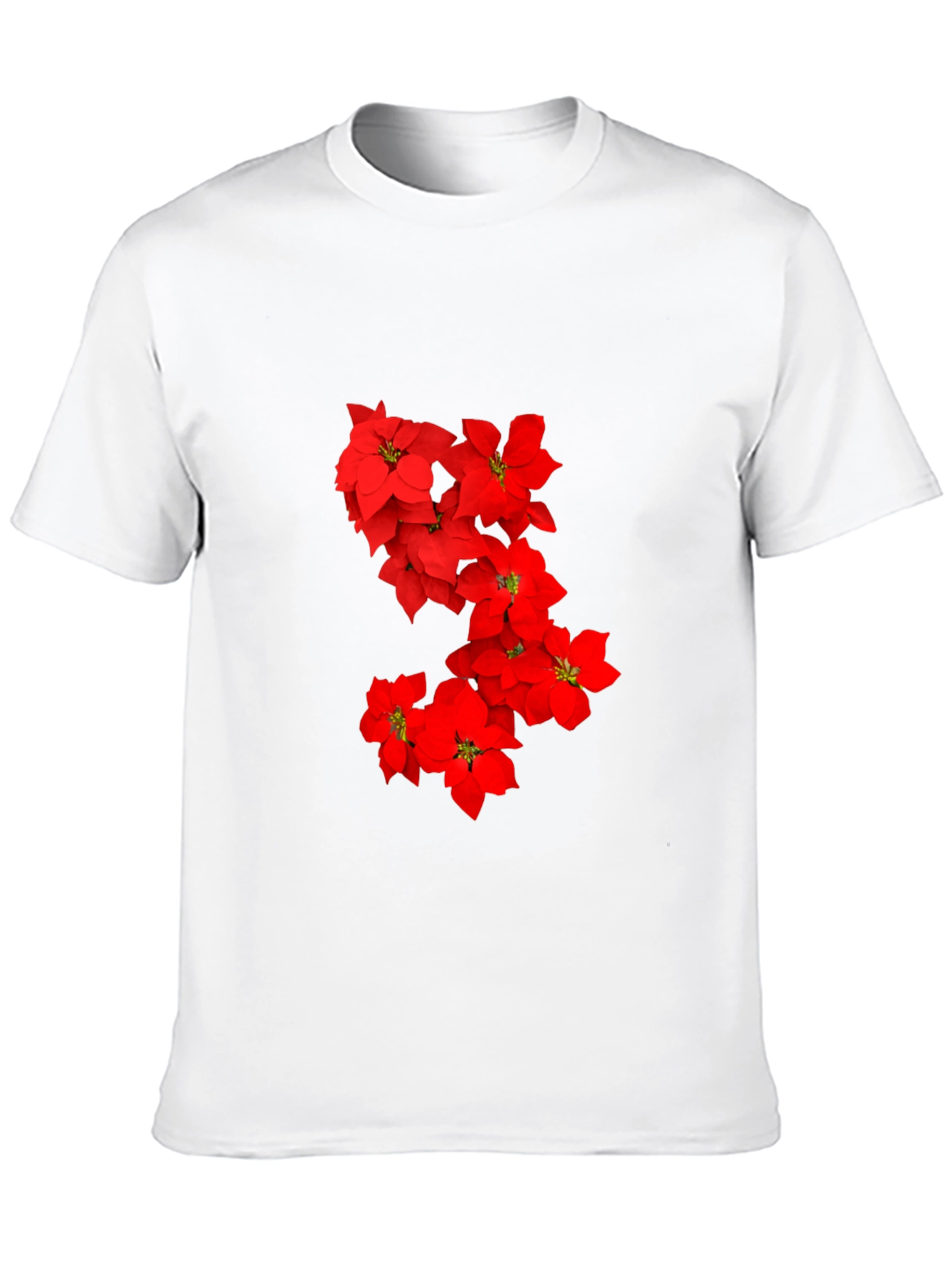 Black Red Floral Print Black T-Shirt for Men view 10