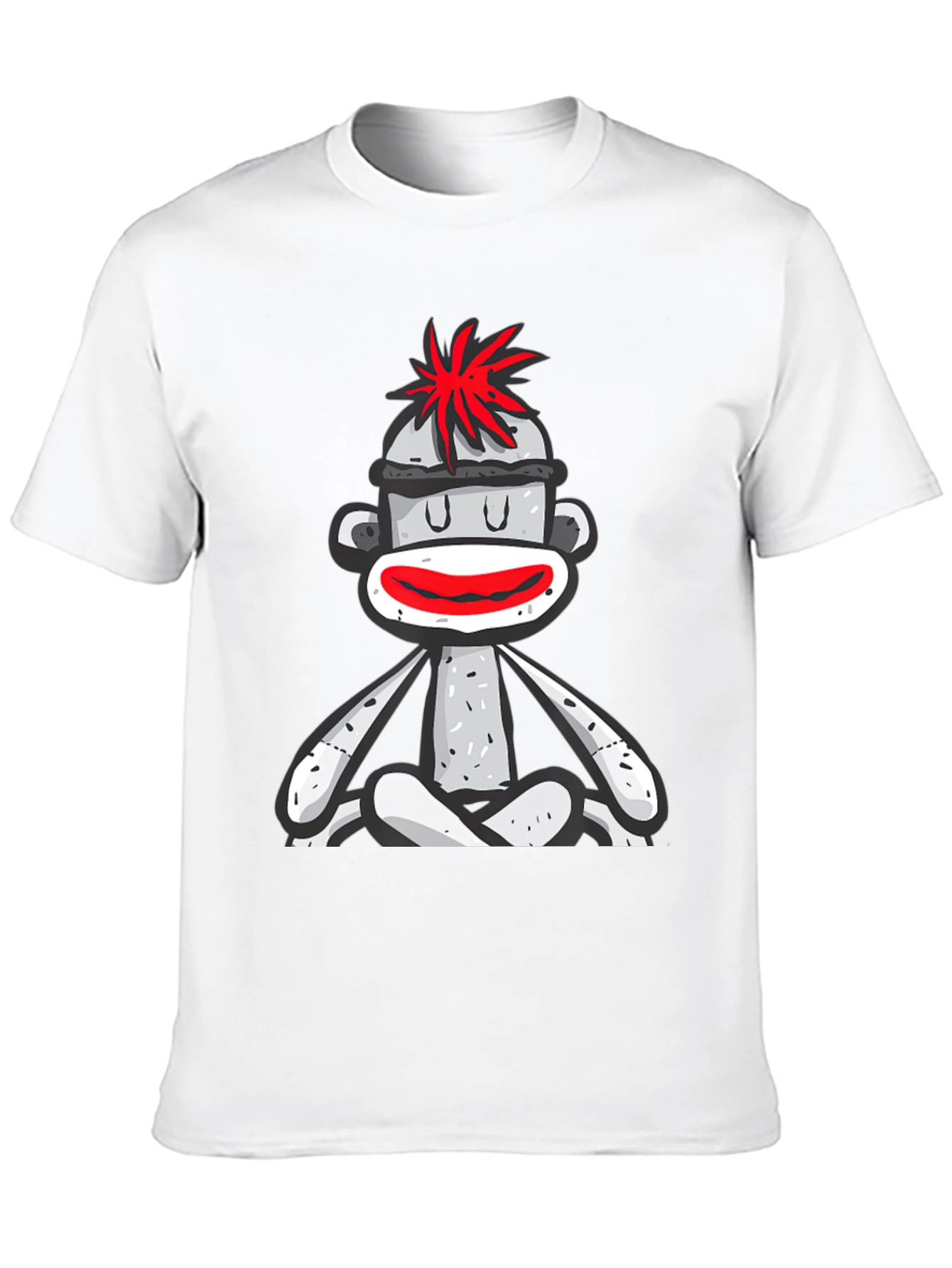 Black Sock Monkey T-Shirt - Meditating Design view 10