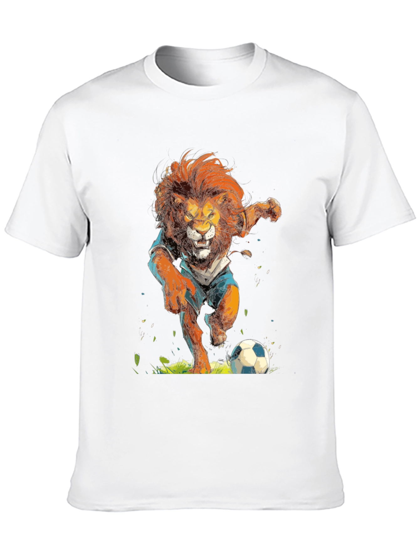 Black Lion Soccer T-Shirt - Black Graphic Tee view 10
