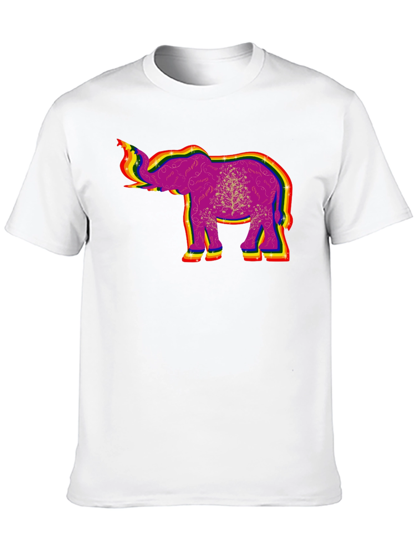 Black Rainbow Elephant Graphic Tee - Unique Design view 10
