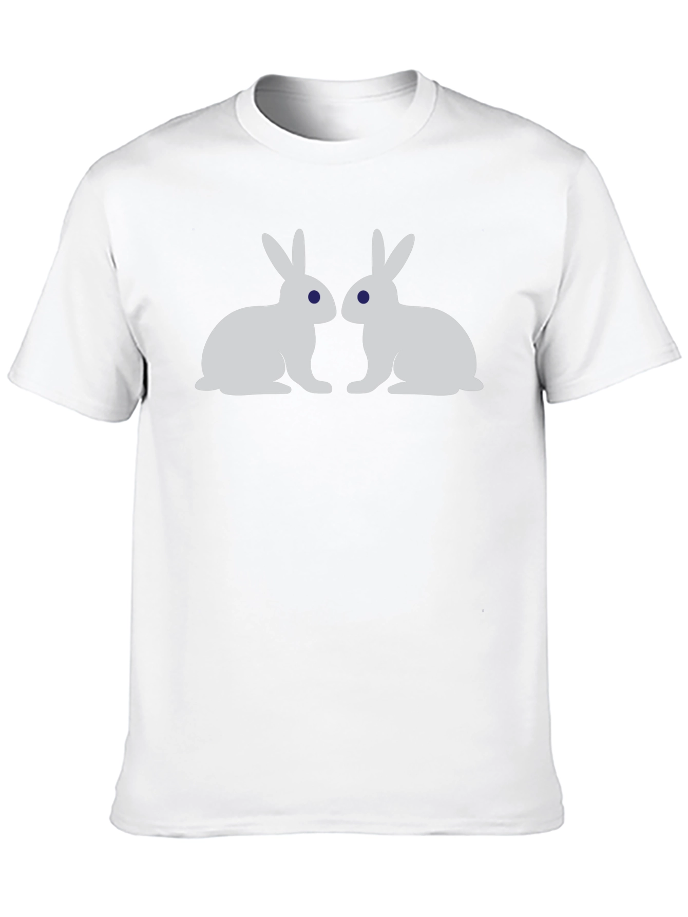 Black Two Bunny Rabbit Graphic Tee - Black view 10