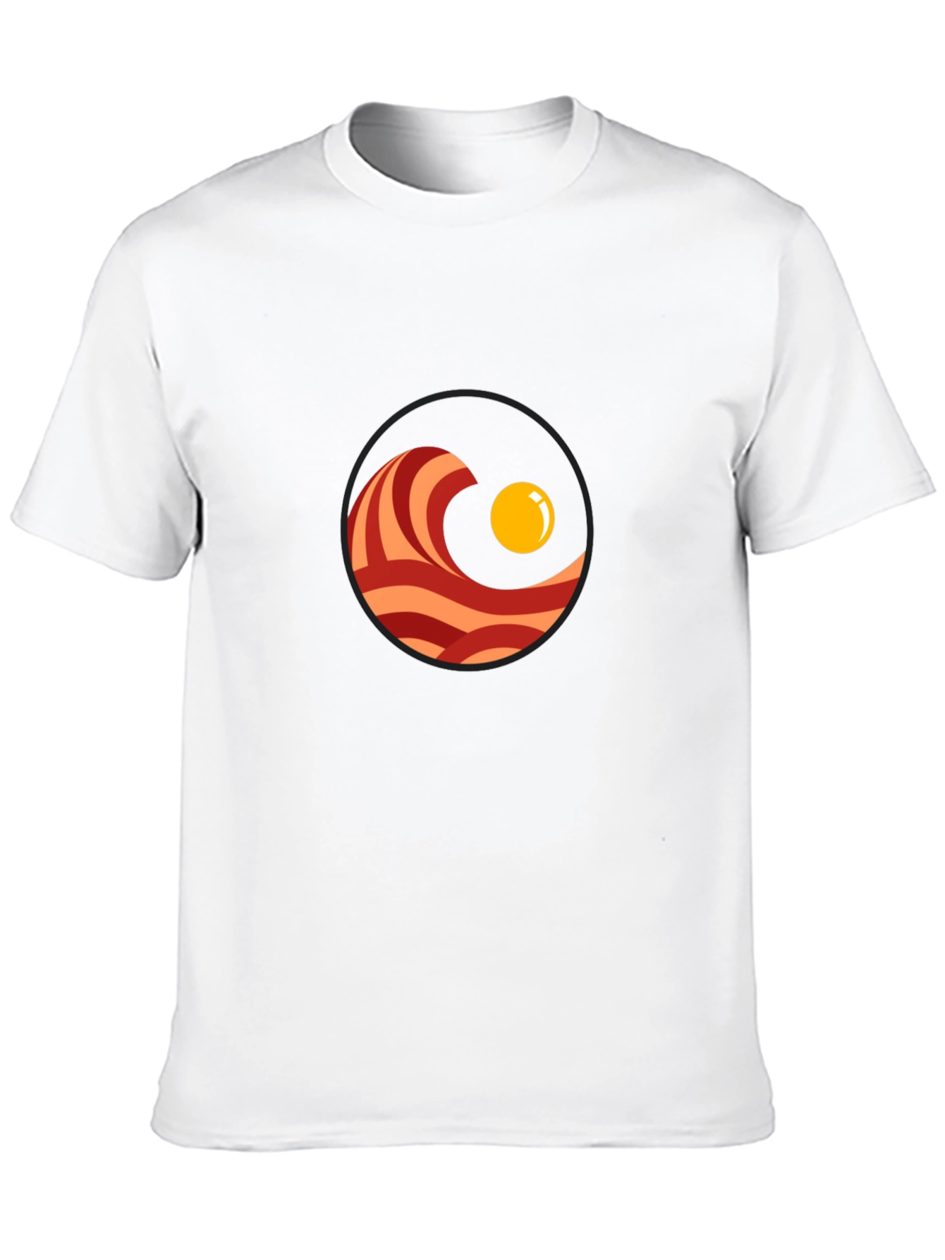 Black Bacon & Egg T-Shirt - Funny Breakfast Graphic Tee view 10