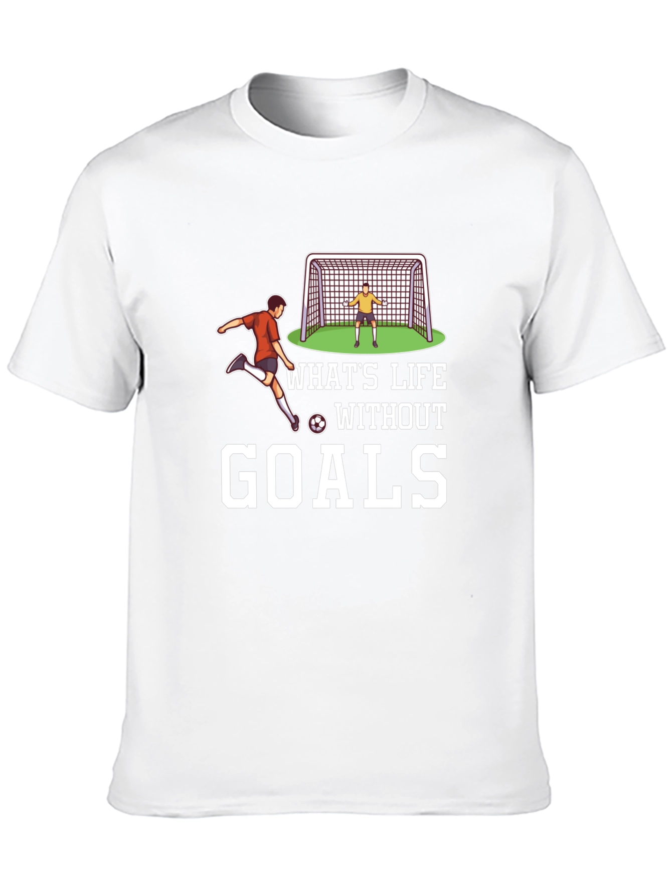 Black Soccer Goals Graphic T-Shirt - Black Casual Tee view 10