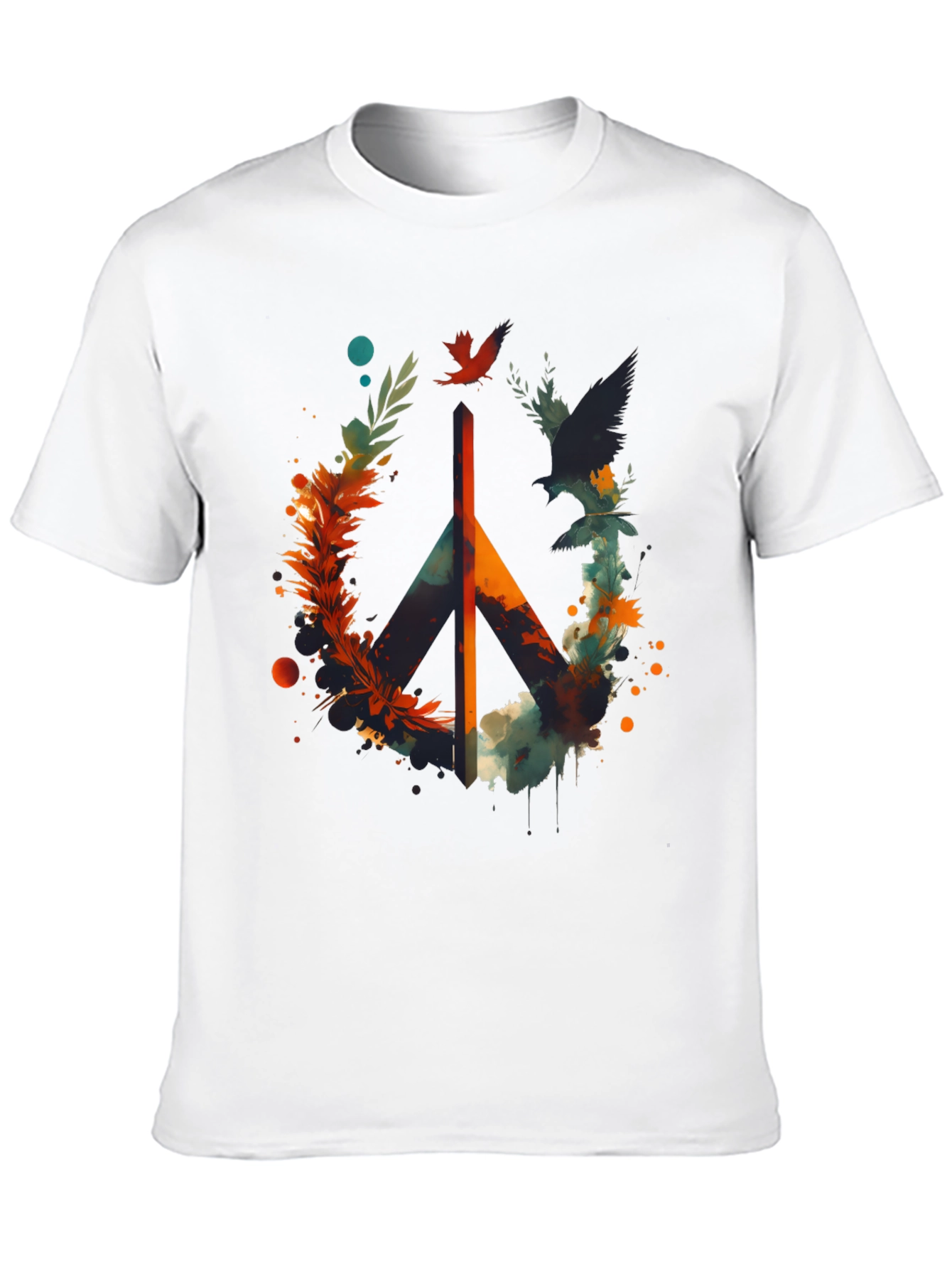 Black Peace Sign Graphic Tee - Men's Black T-Shirt view 10